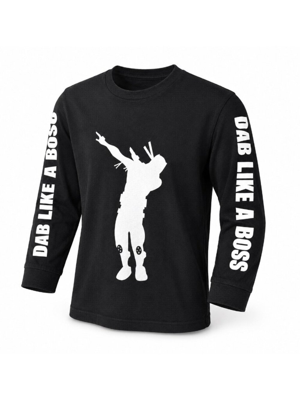 Urban Heritage Dab Like A Boss Graphic Shirt Boys S 7-8 Black Long Sleeve Youth - Picture 1 of 7